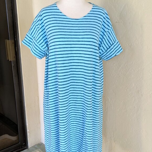 Cut Loose Women's L Cotton/Linen Short Sleeve T-Shirt Dress - Picture 2 of 14